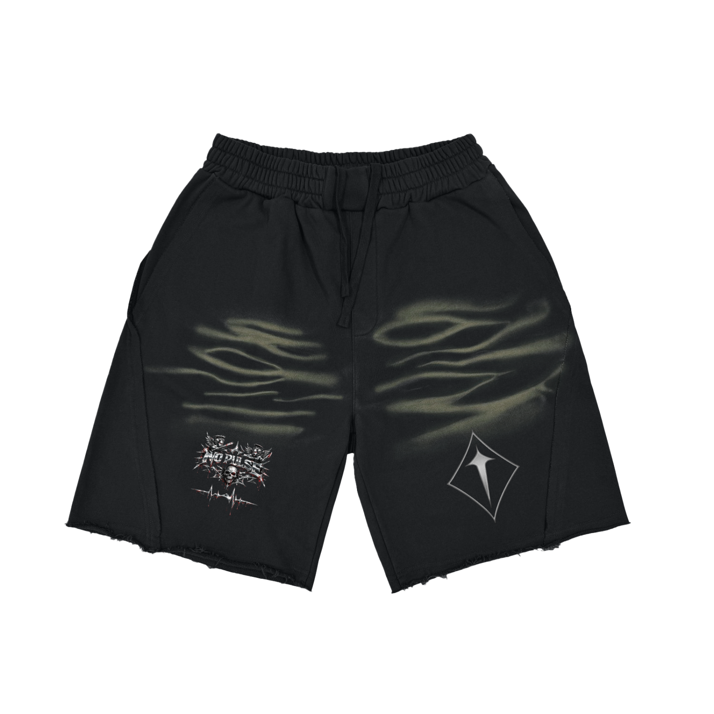 Vintage Washed Tiger Stripes Short Pants