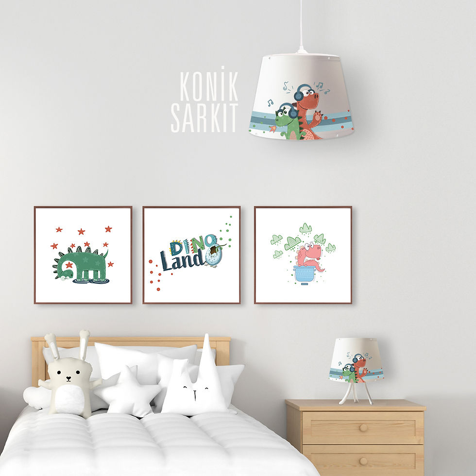 Miniaturbild: CUTE DINO KONİK SARKIT AYDINLATMA (LARGE)