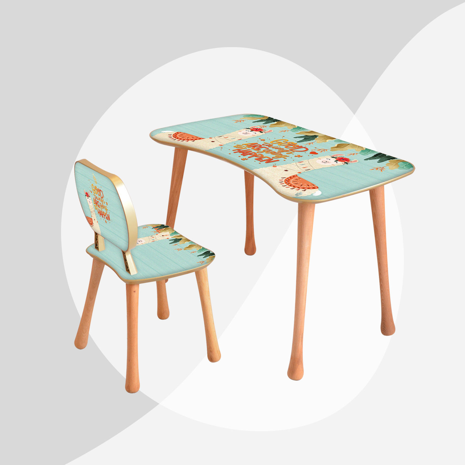 ALPACAS ACTIVITY TABLE CHAIR SET (Age 5-9)