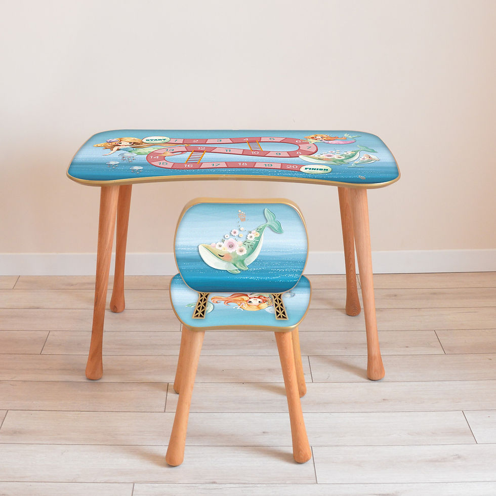 Miniaturbild: MERMAID BOARD ACTIVITY TABLE CHAIR SET (Age 5-9)
