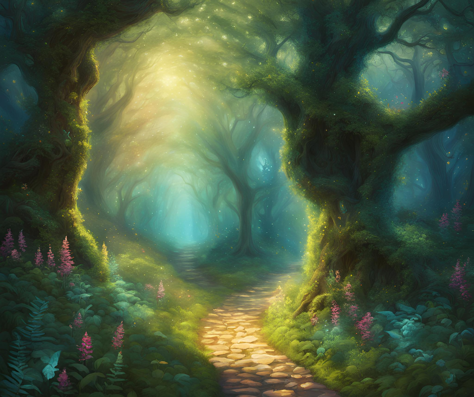 Ein Weg durch einen Wald, als Symbol für den individuellen Seelenweg