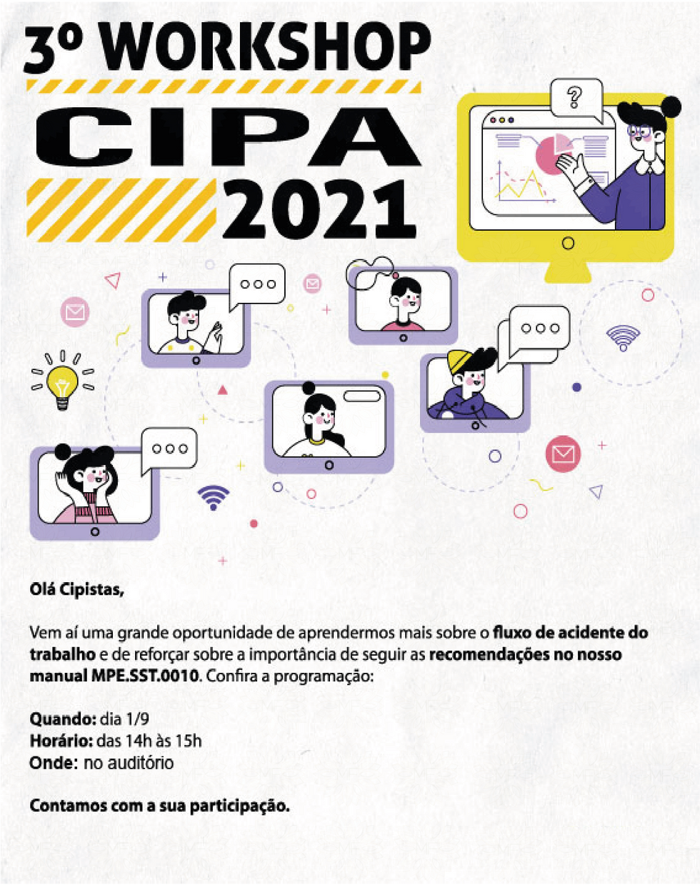 desenho de pessoas em uma aula online