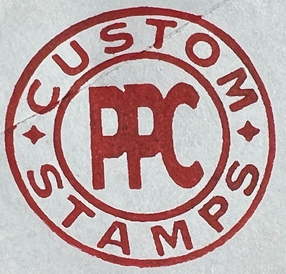 Thumbnail: 30mm, round, personalised Rubber stamp example with red ink