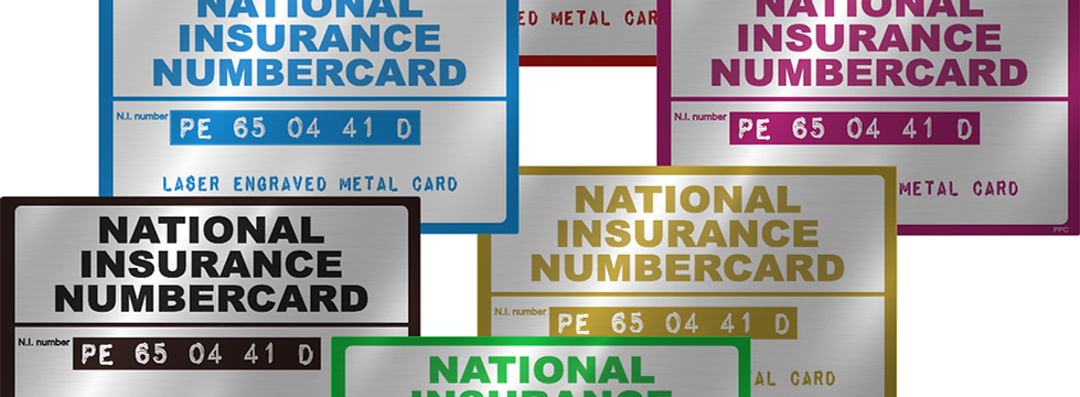 Metal National Insurance Number Card, Personalised Replacement