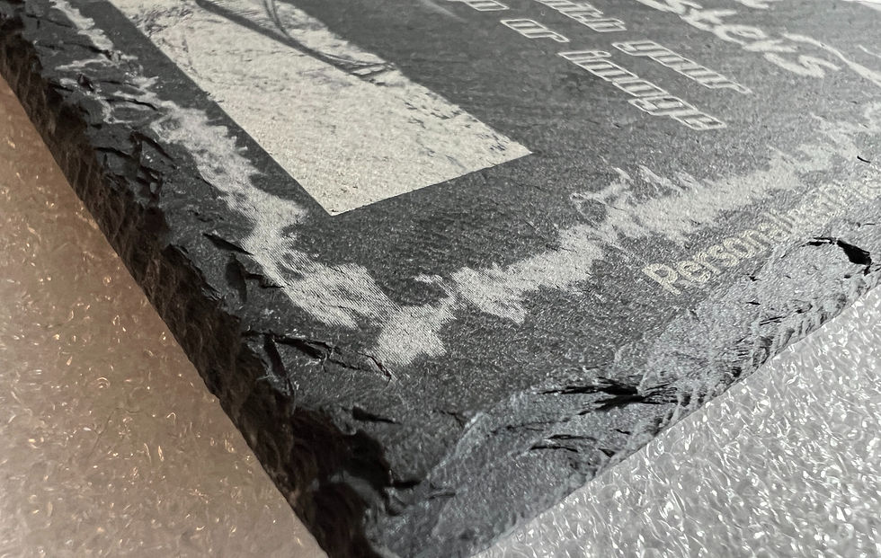 Thumbnail: Laser Engraved Slate Coasters.