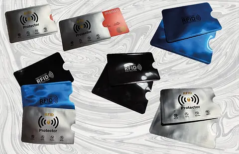 RFID Blocking Protector Sleeve for Contactless Cards. Choice of colour. | Personalised Plastic Cards RFID Blocking Protector Sleeve for Contactless Cards. Choice of colour. | Personalised Plastic Cards
