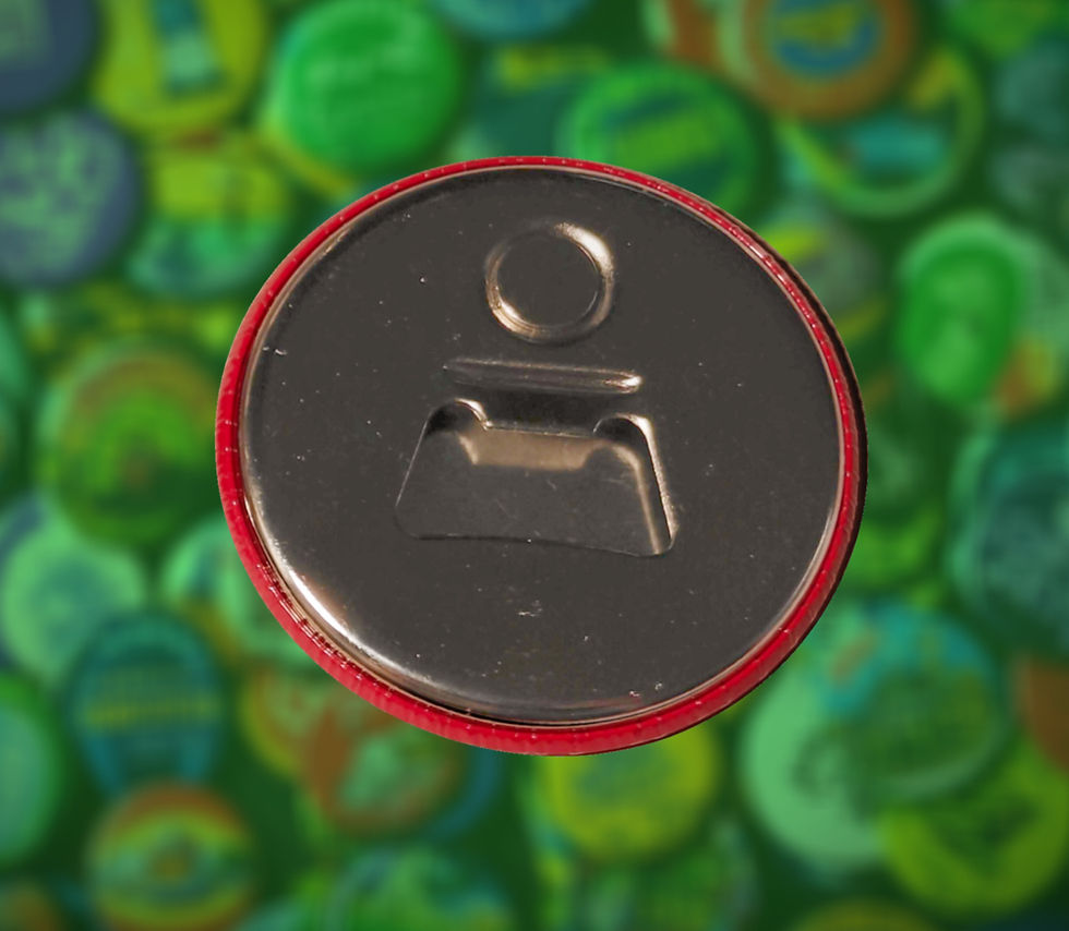 Thumbnail: WARNING - BEER FRIDGE. Fun Magnetic Button badge. Magnet / Bottle opener