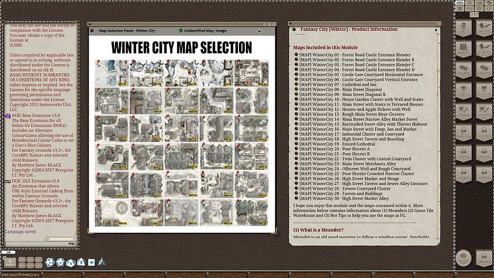 Thumbnail: Winter Fantasy City: Fantasy Grounds Meanders Map Pack