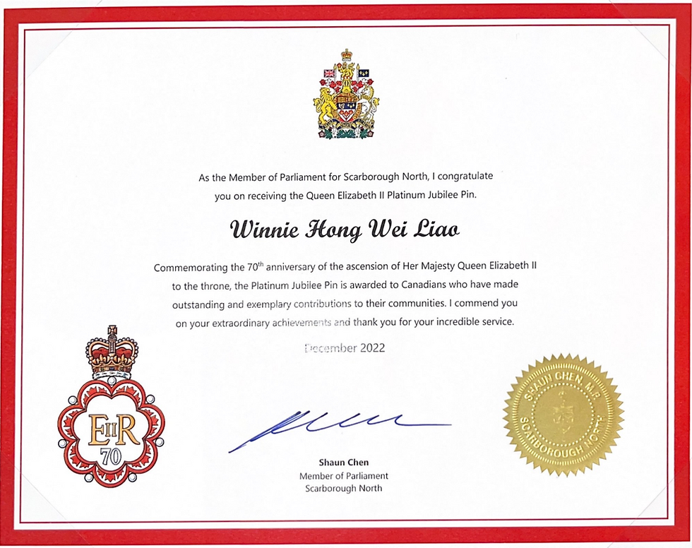 Queen Elizabeth II Platinum Jubilee Award in 2022