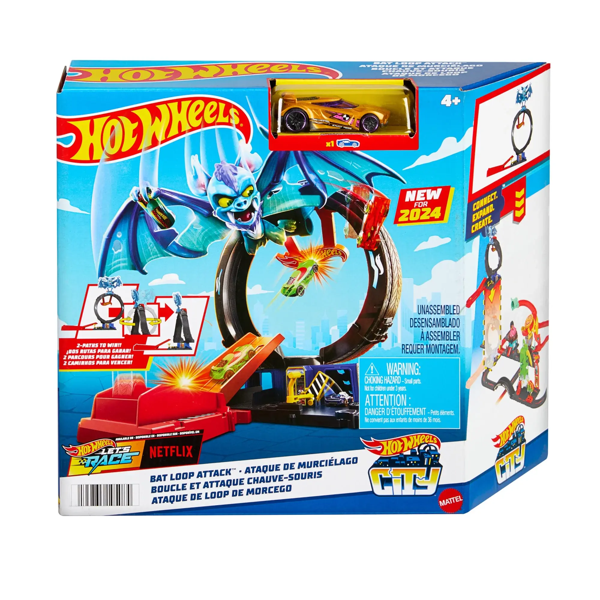Hot Wheels City Bat Loop Attack Playset Inspired by Netflix
