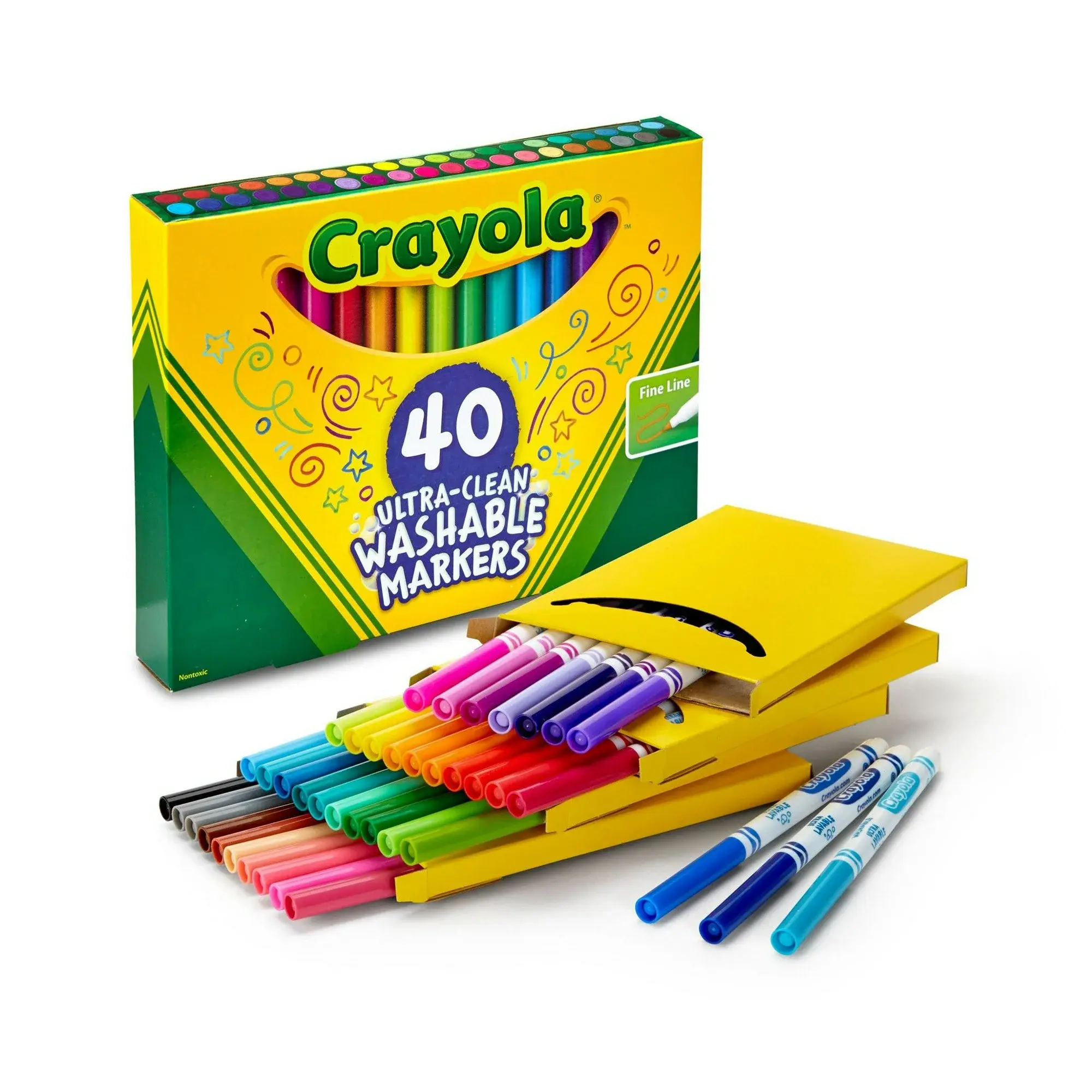 Crayola Ultra-Clean Fine Line Washable Markers 40 Ct