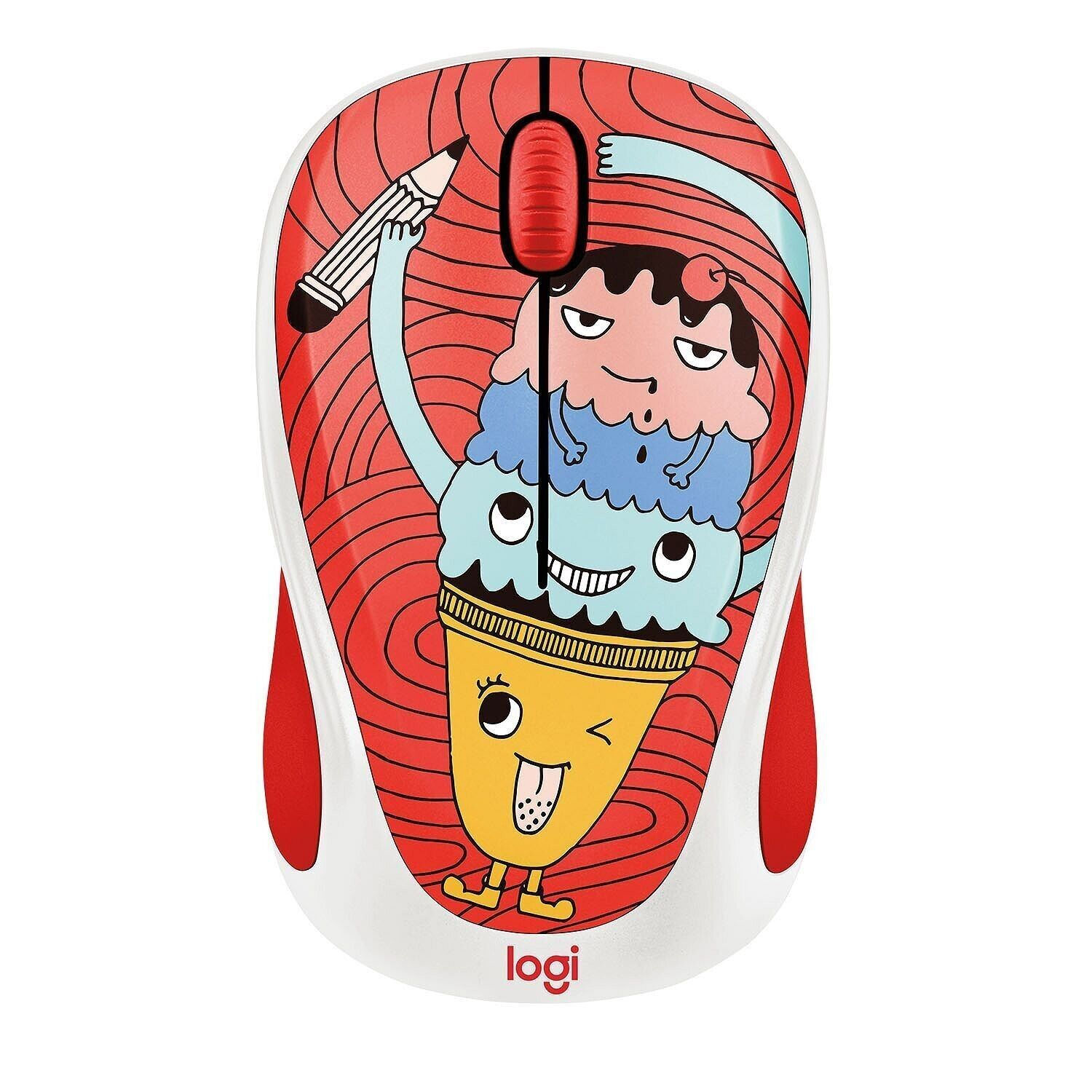 Logitech Wireless Mouse Triple Scoop Ice Cream Doodle