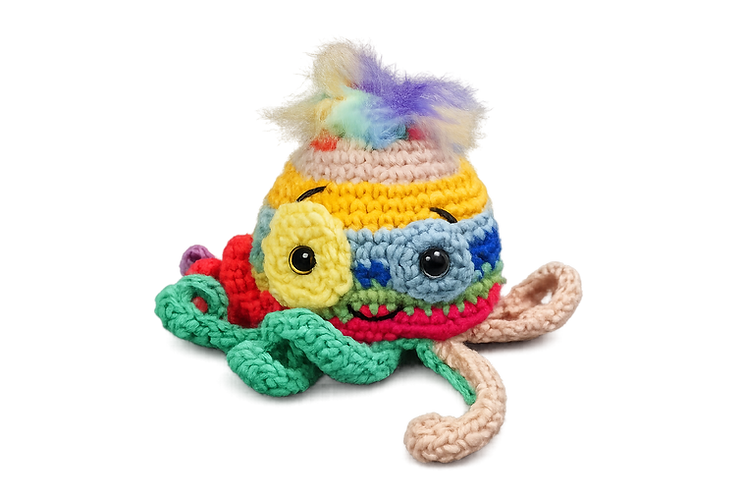 Mr Scrappy handmade crochet Octosquid from the PCA Embroidery Pod