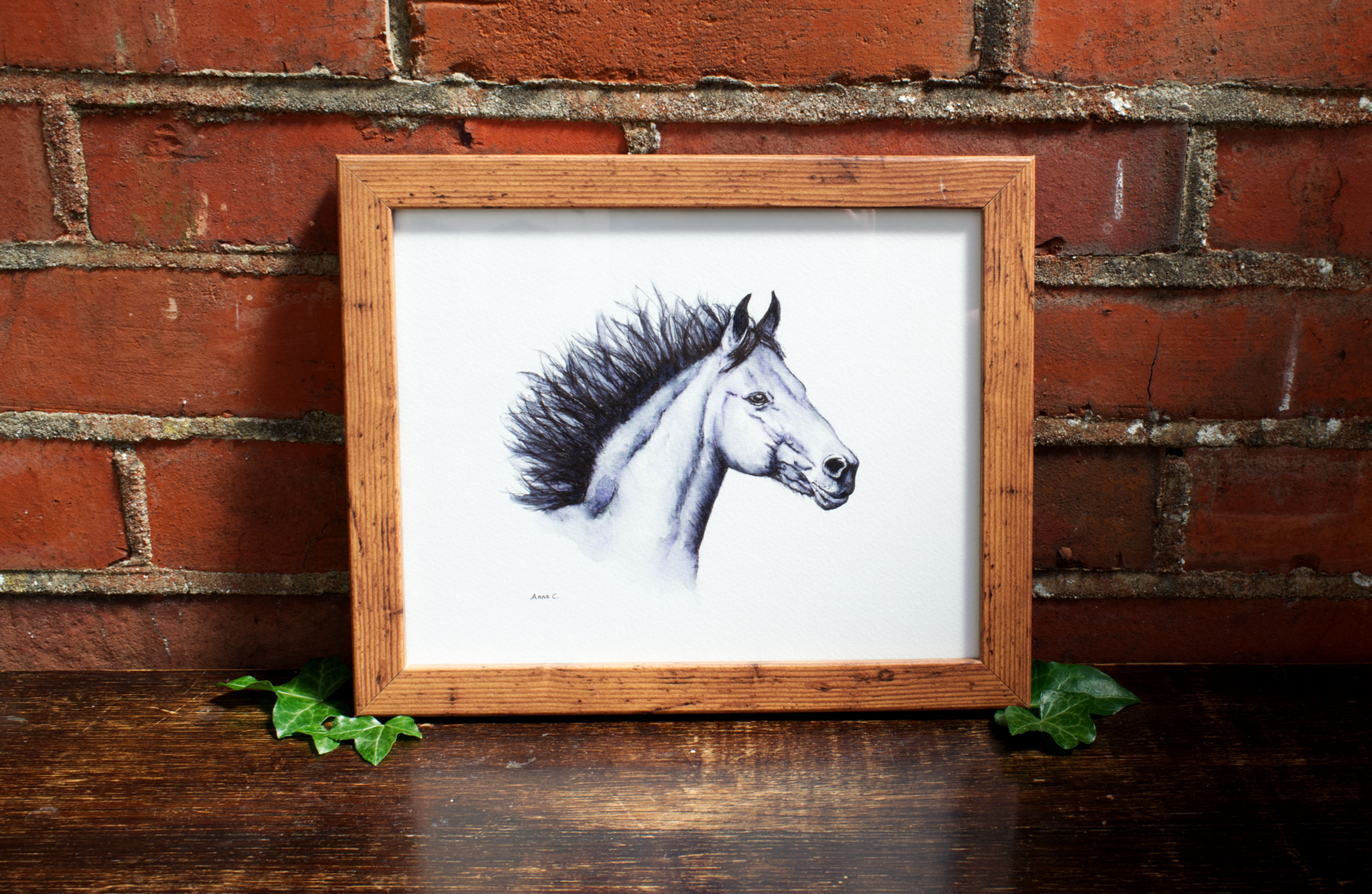Horse portrait - Original pen and wash