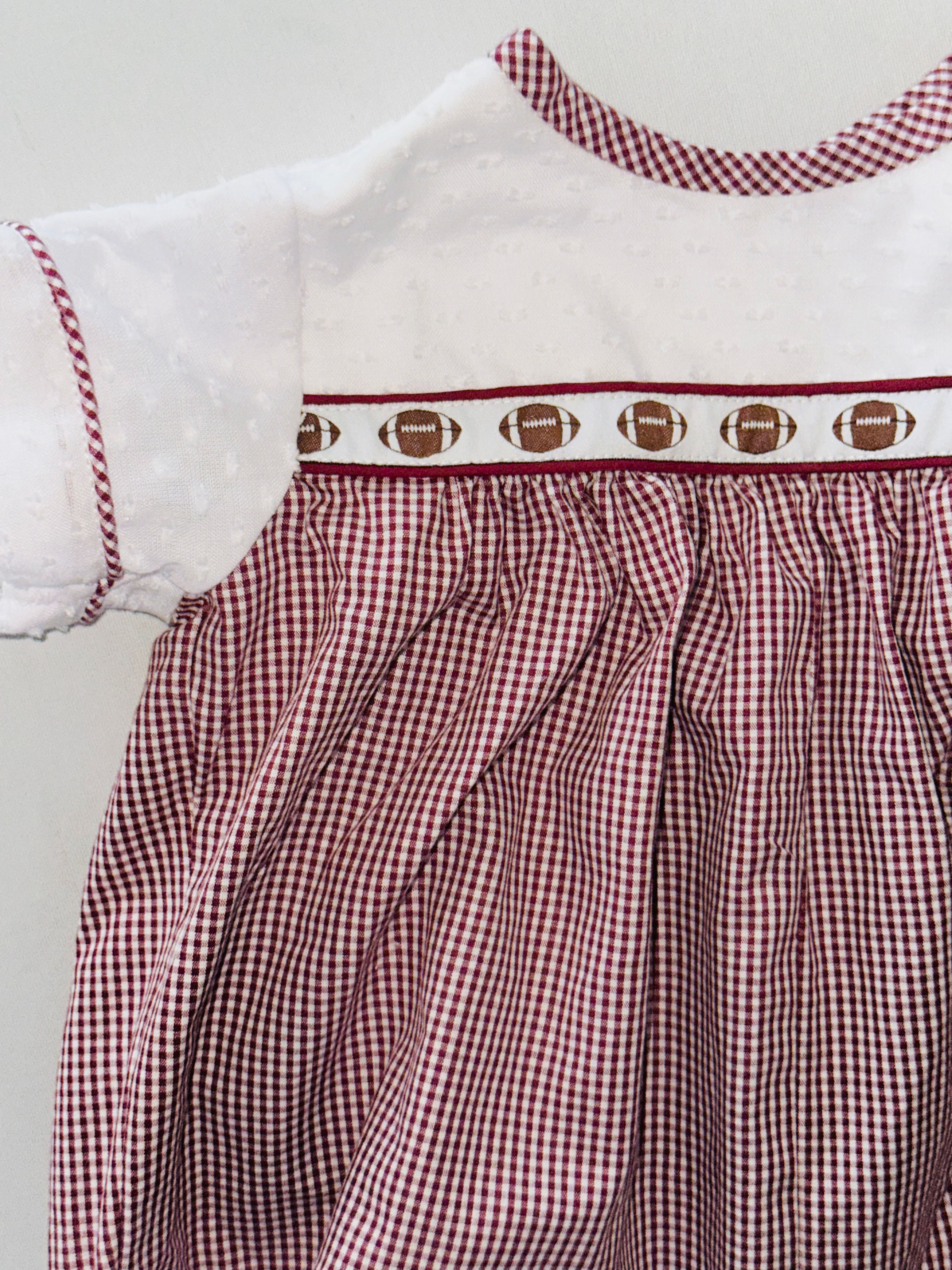 3M Football Bubble Swiss & Maroon Gingham