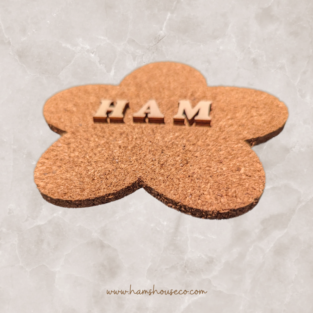 Personalised Cork Flower Mat