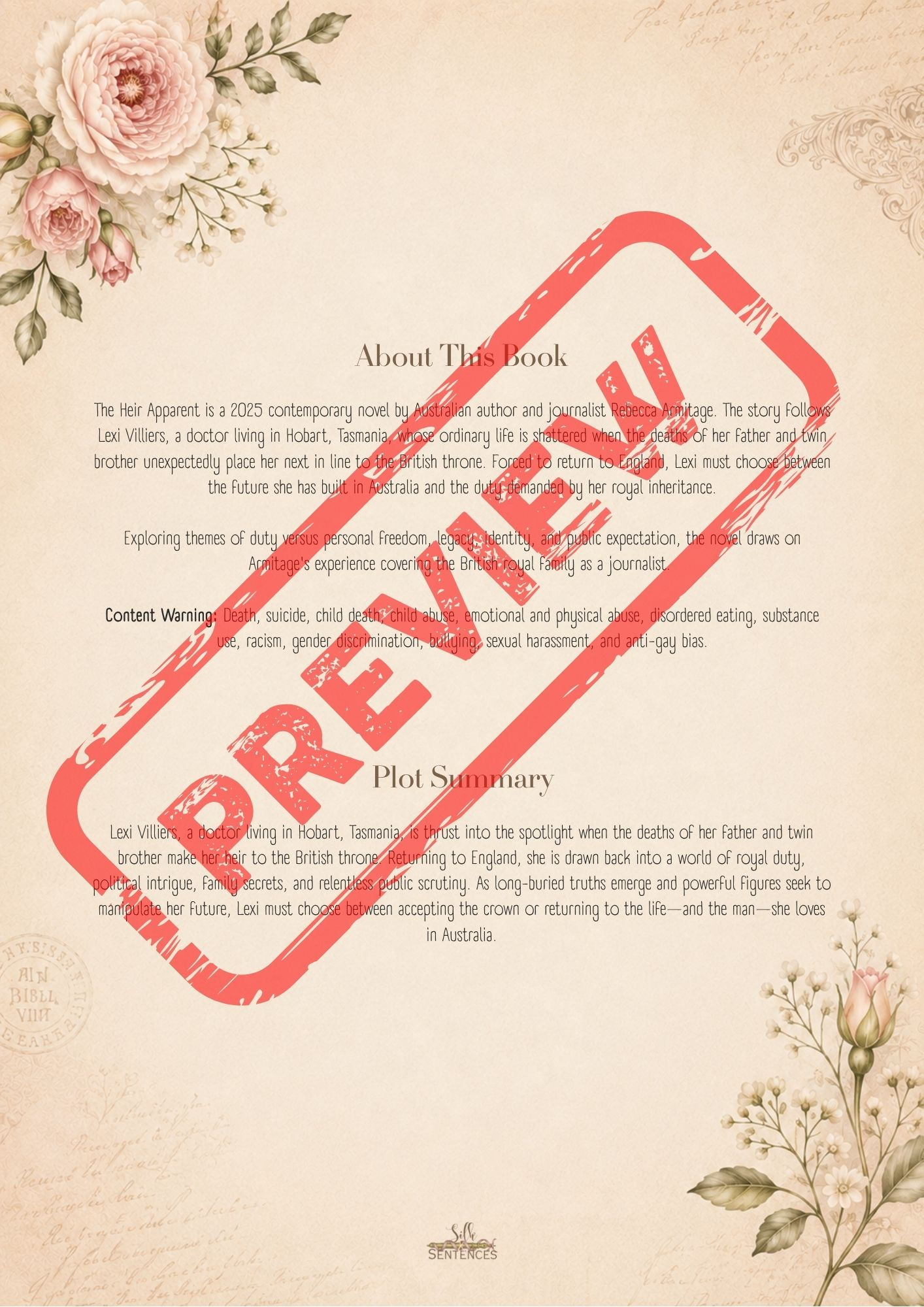 The Heir Apparent by Rebecca Armitage | Deluxe Reading Journal Book Club Guide