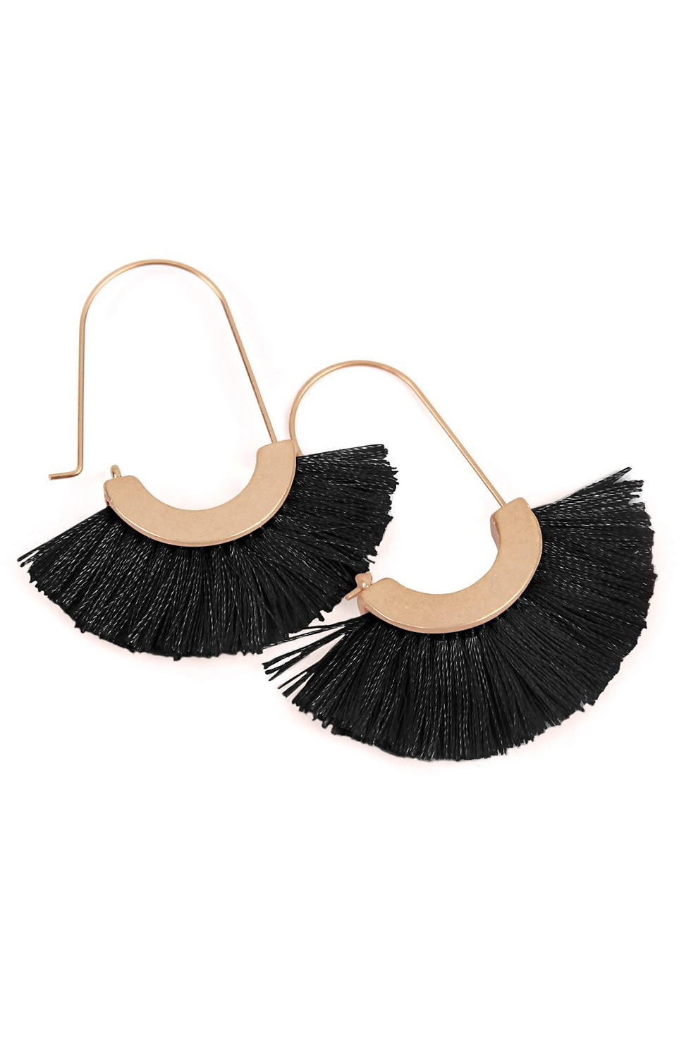 Thumbnail: Mye1038 - Fan Shape Drop Hoop Earrings