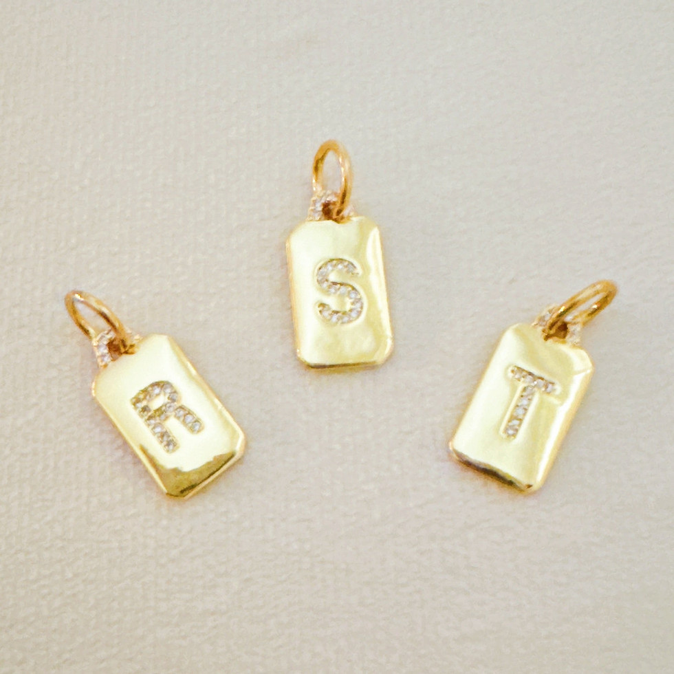 Thumbnail: Initial Edge Square Seamless Clip Charm