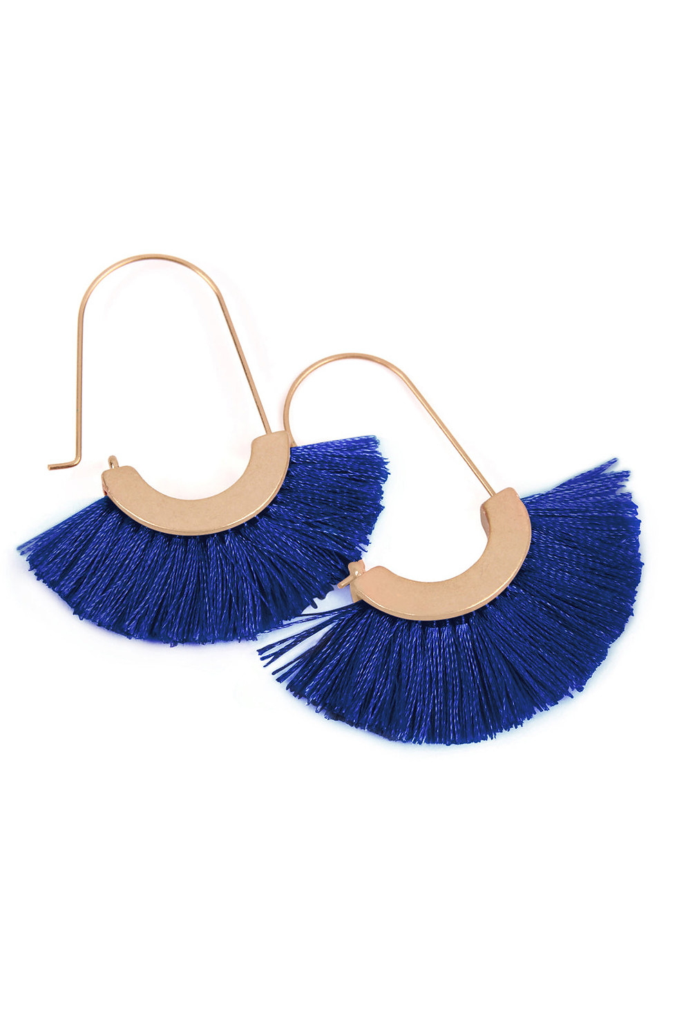Thumbnail: Mye1038 - Fan Shape Drop Hoop Earrings