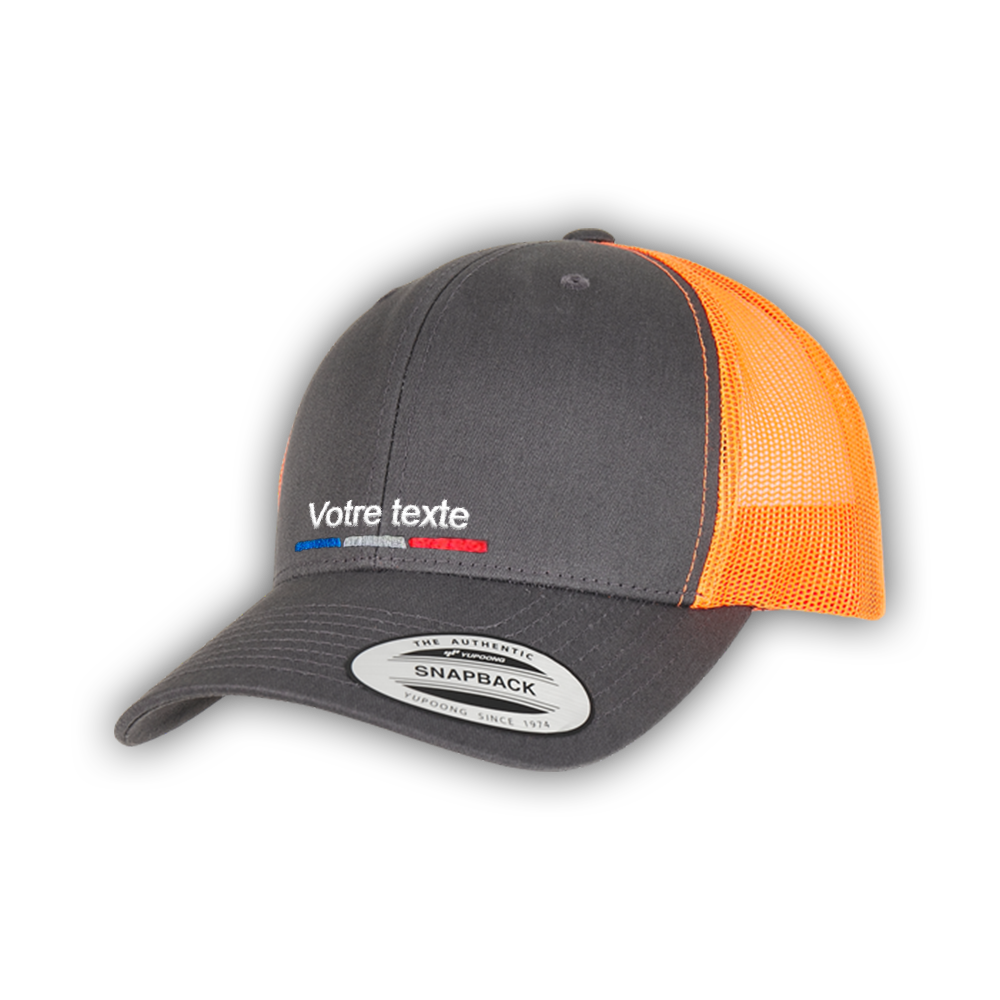 Casquette drapeau français gris/orange