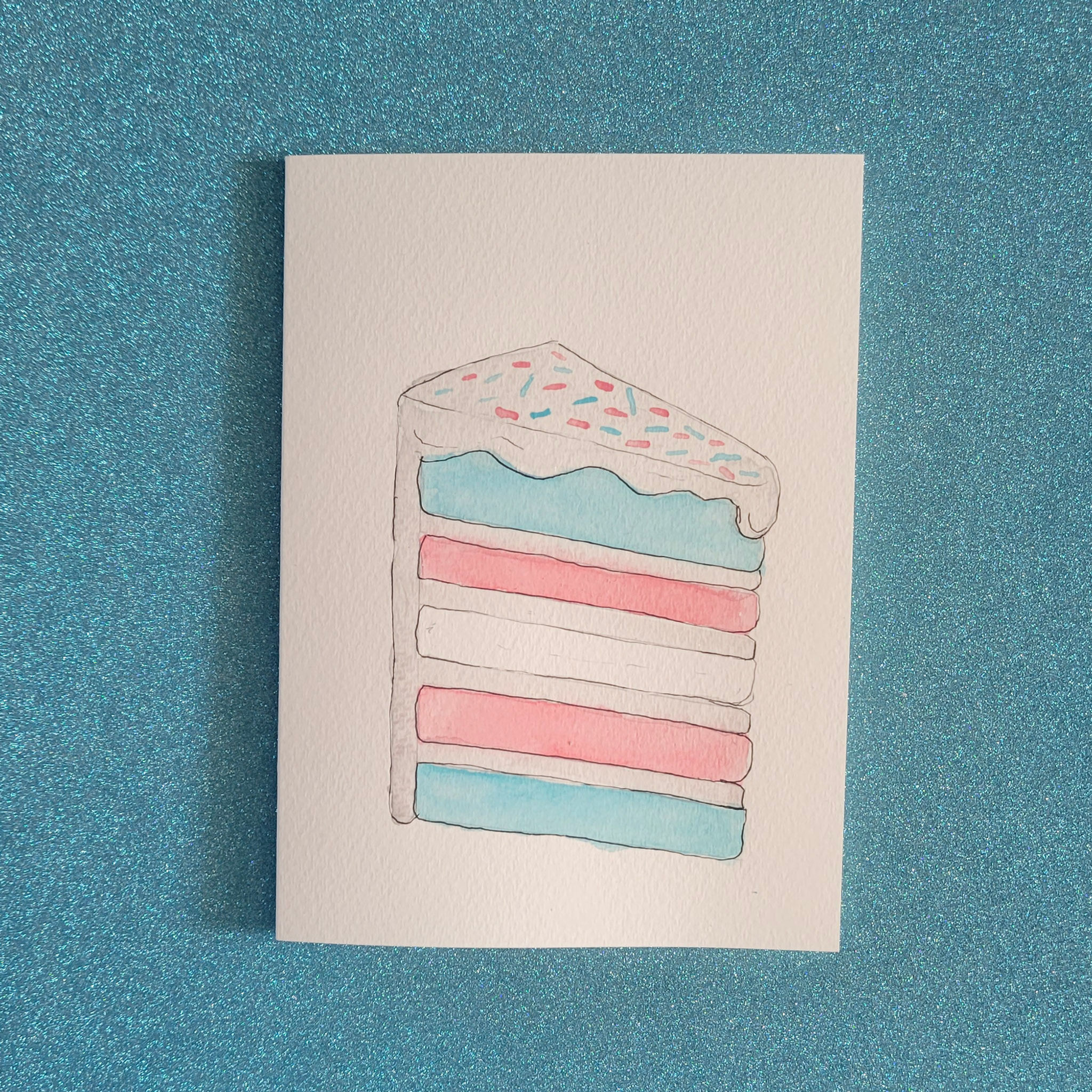 Transgender Flag Colours Cake Card