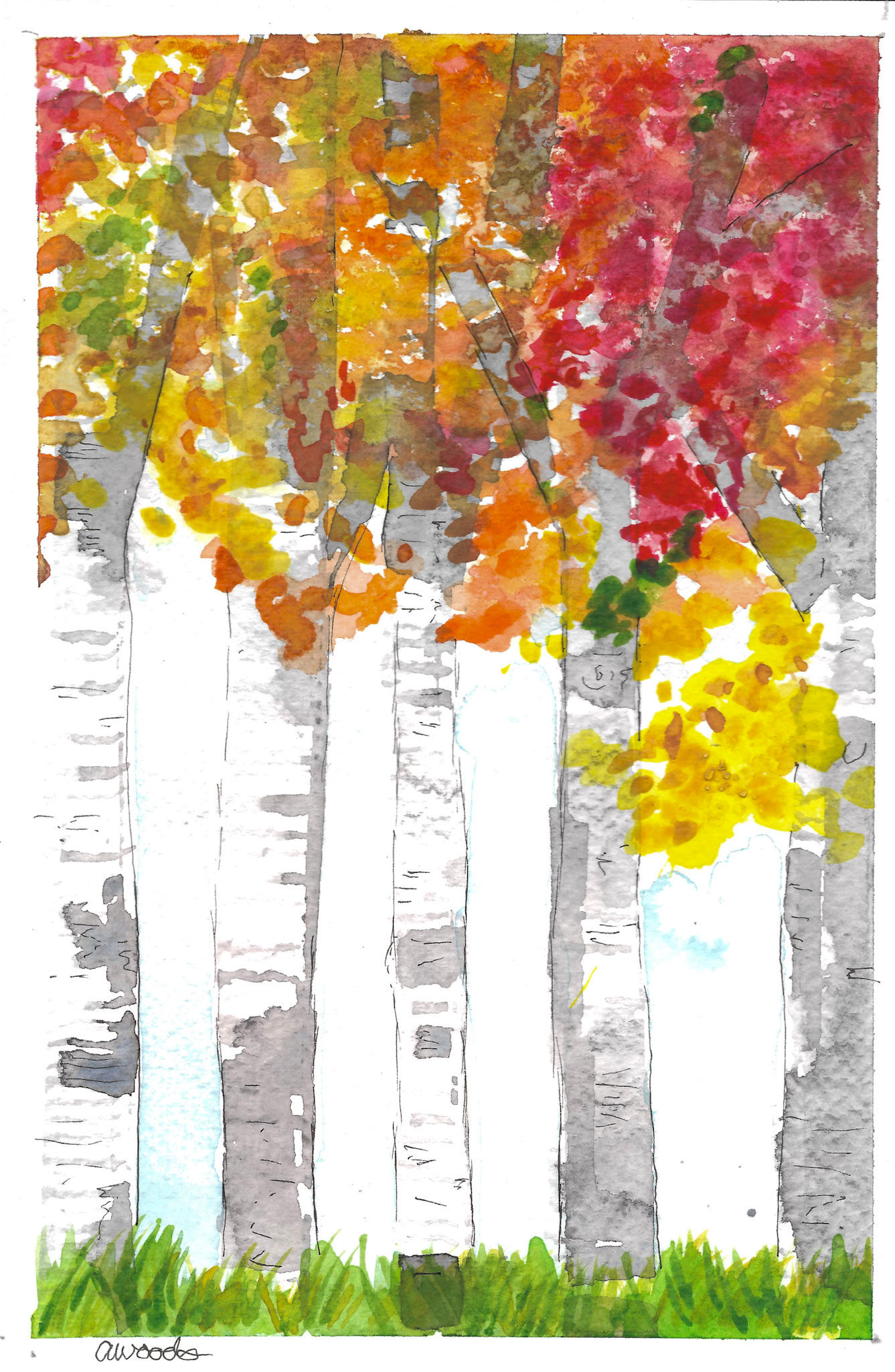 Fall Leaves Landscape Print