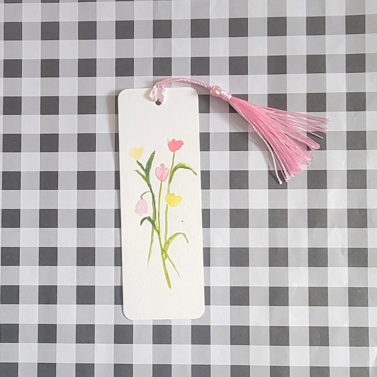 Tulip Bunch Bookmark with Light Pink Tassel