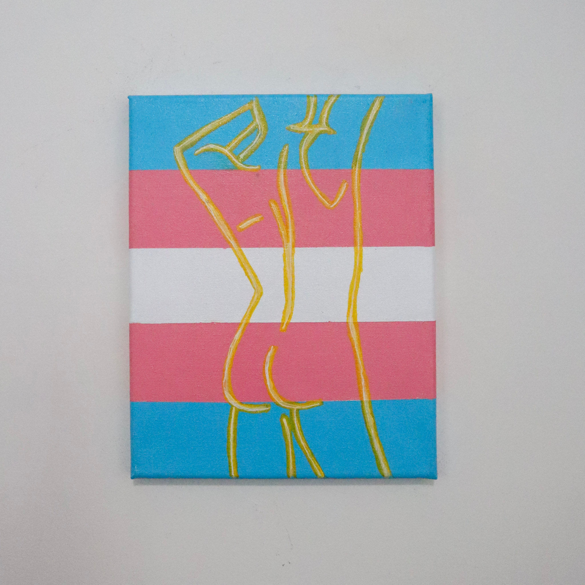 Transgender Flag Neon Light Inspired Body