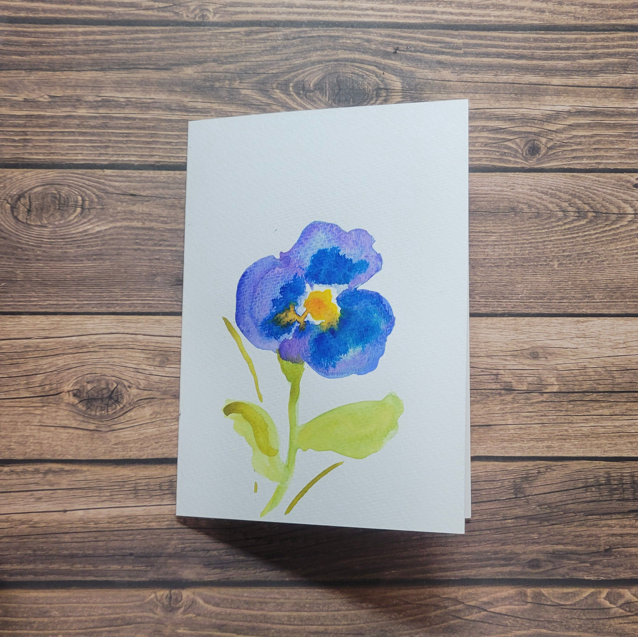 Loose Floral Style Card- Pansy