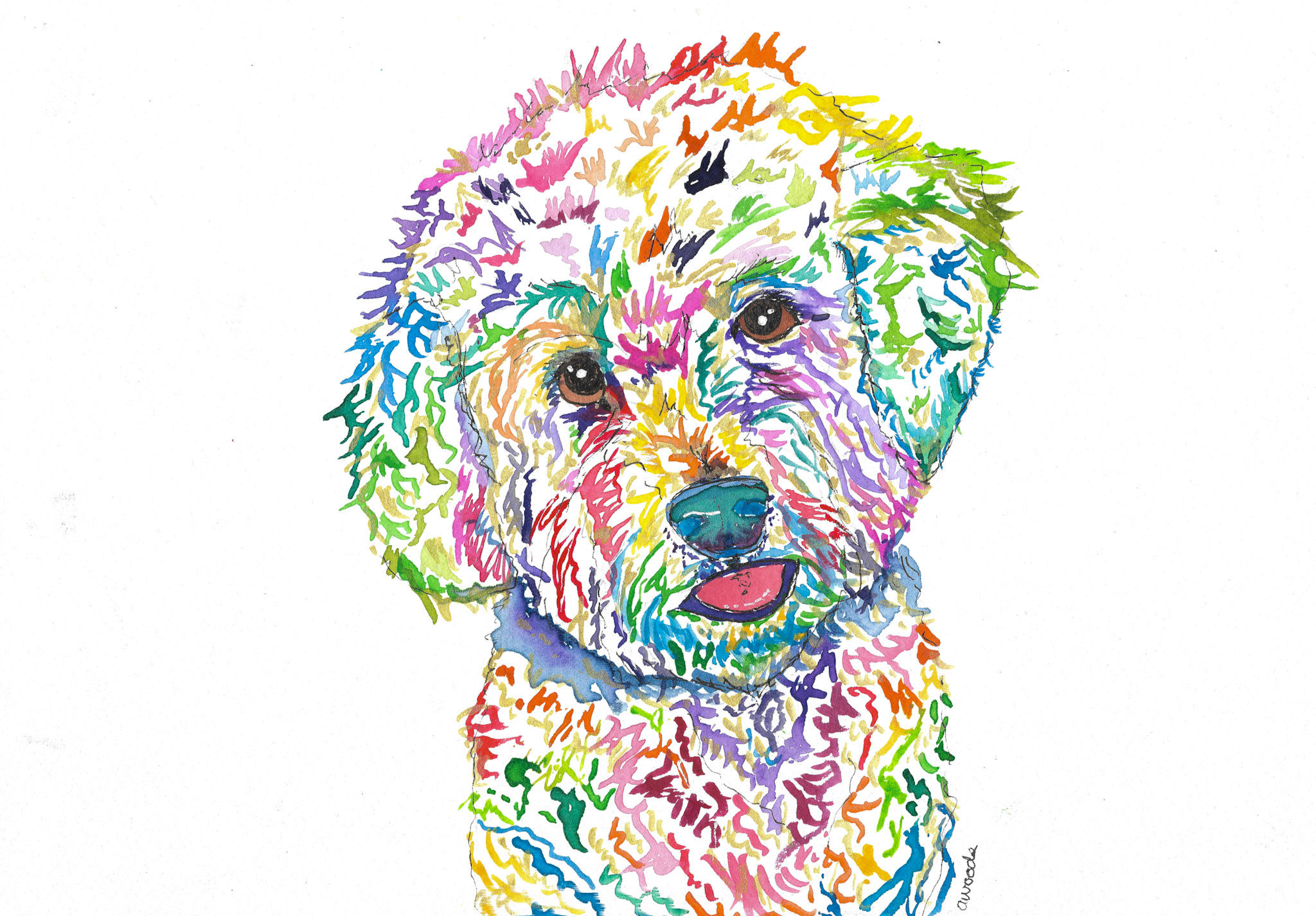 Rainbow Doodle Print