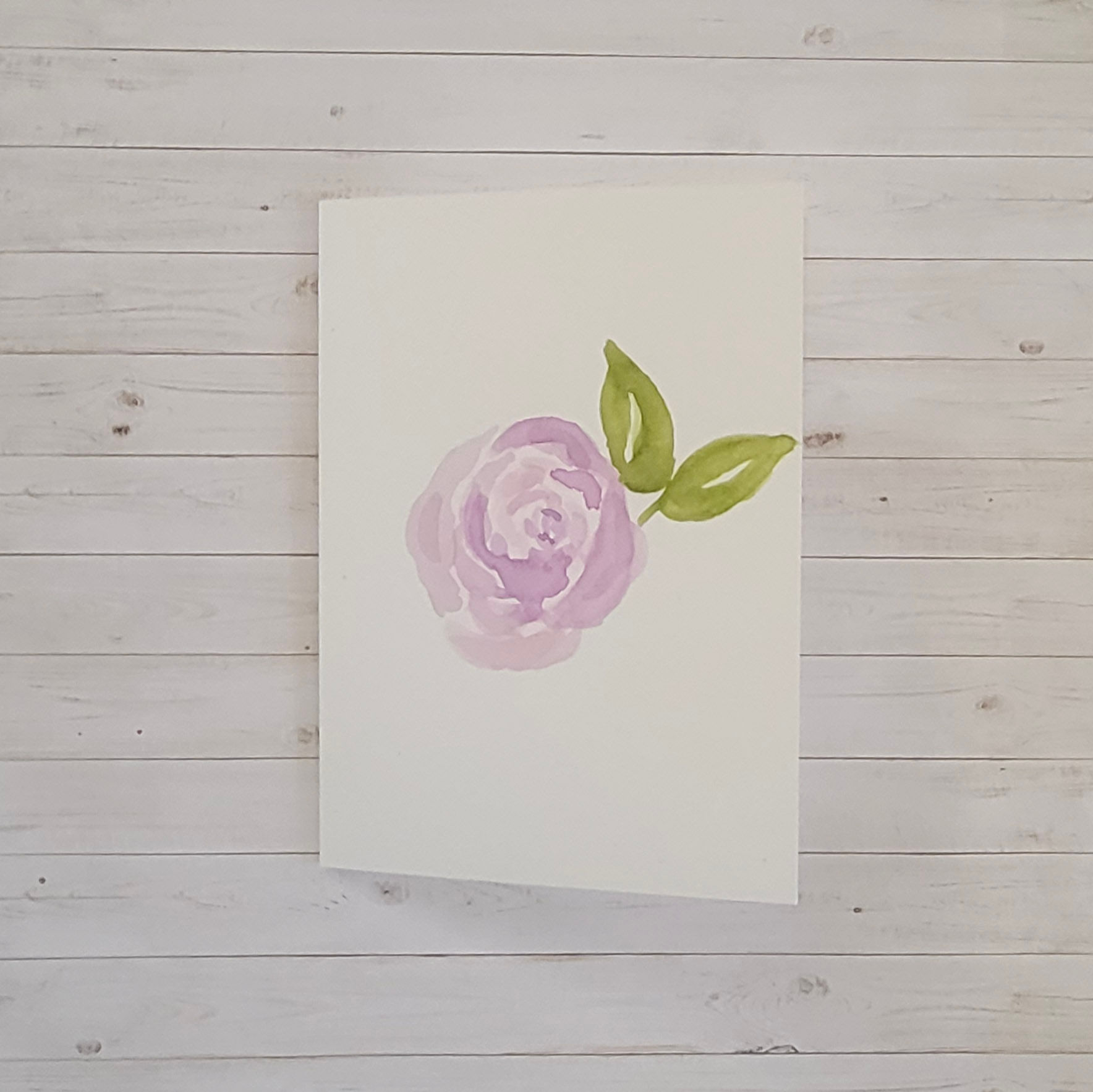 Loose Floral Card- Purple Rose