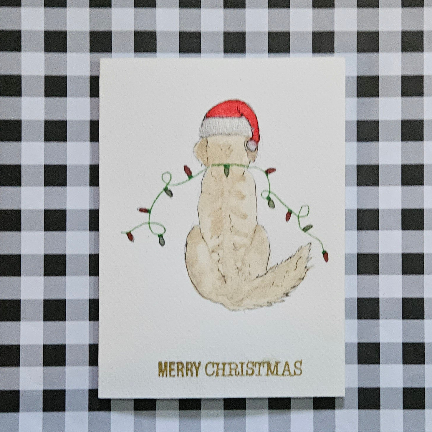 Golden Retriever Santa Paws Card