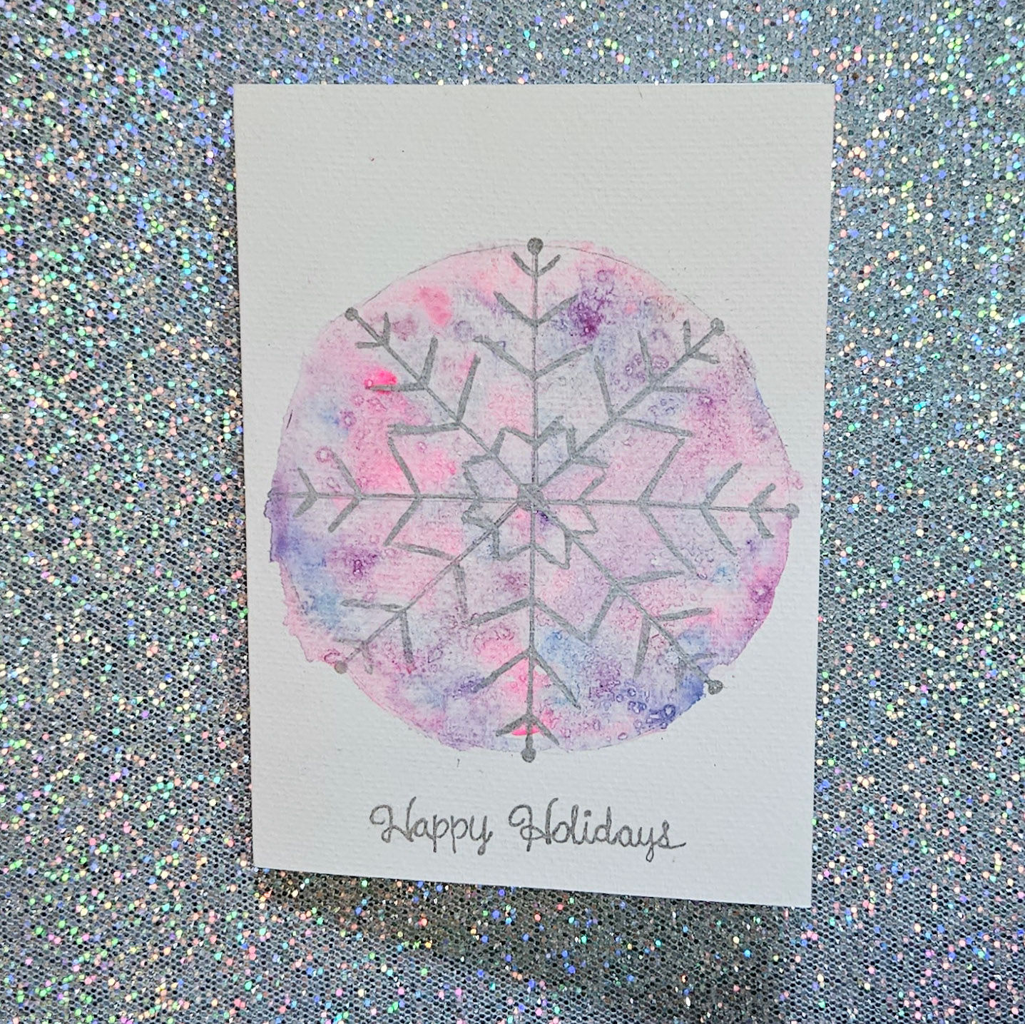 Pink/Purple Snowflake Card