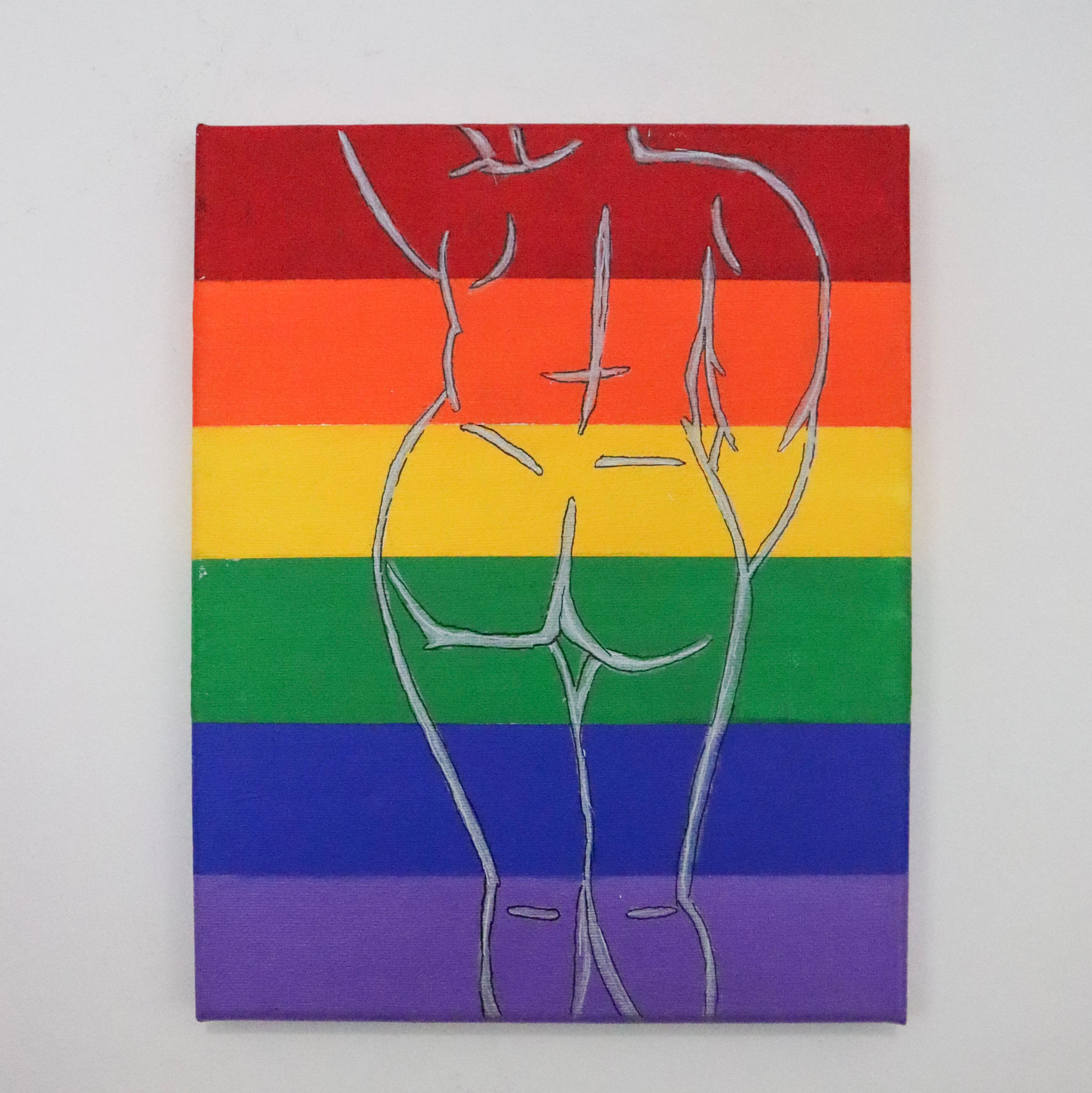 Pride Flag Line Art Feminine Body