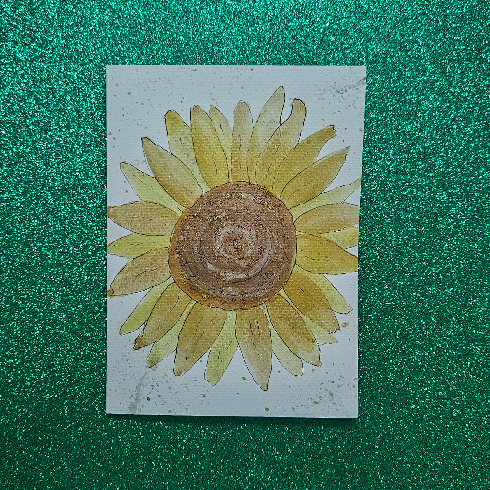 Glitter Sunflower Card