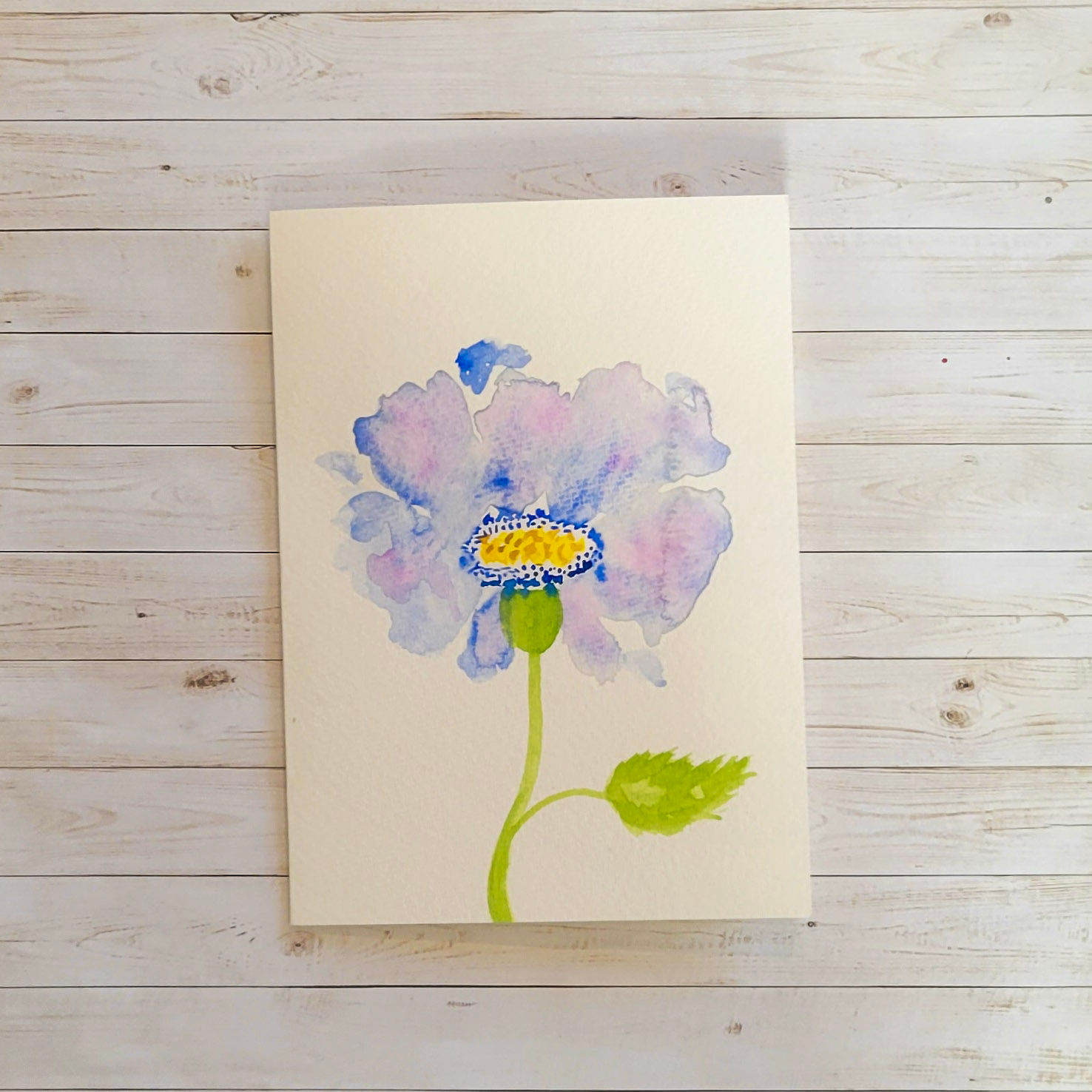 Loose Floral Card- Blue/Purple