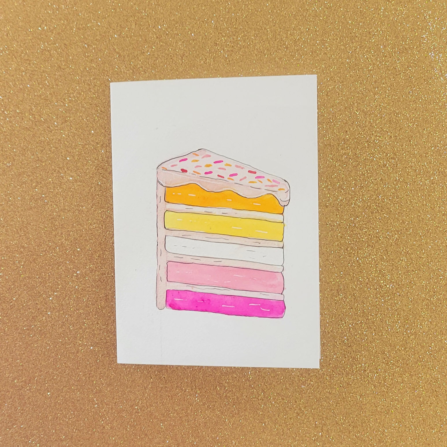 Lesbian Flag Colours Cake Card