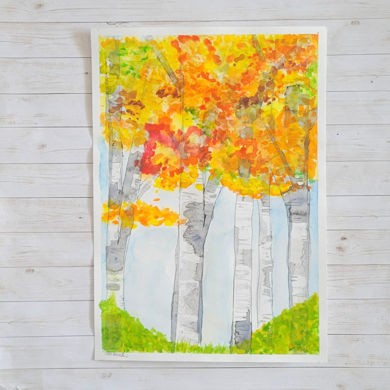 Fall Landscape Watercolour Original