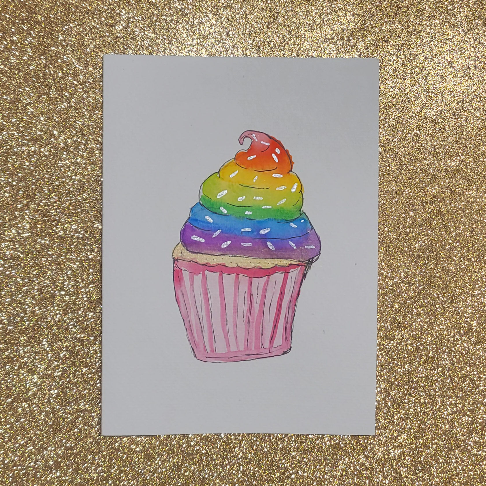 Rainbow Cupcake Card- Style 2