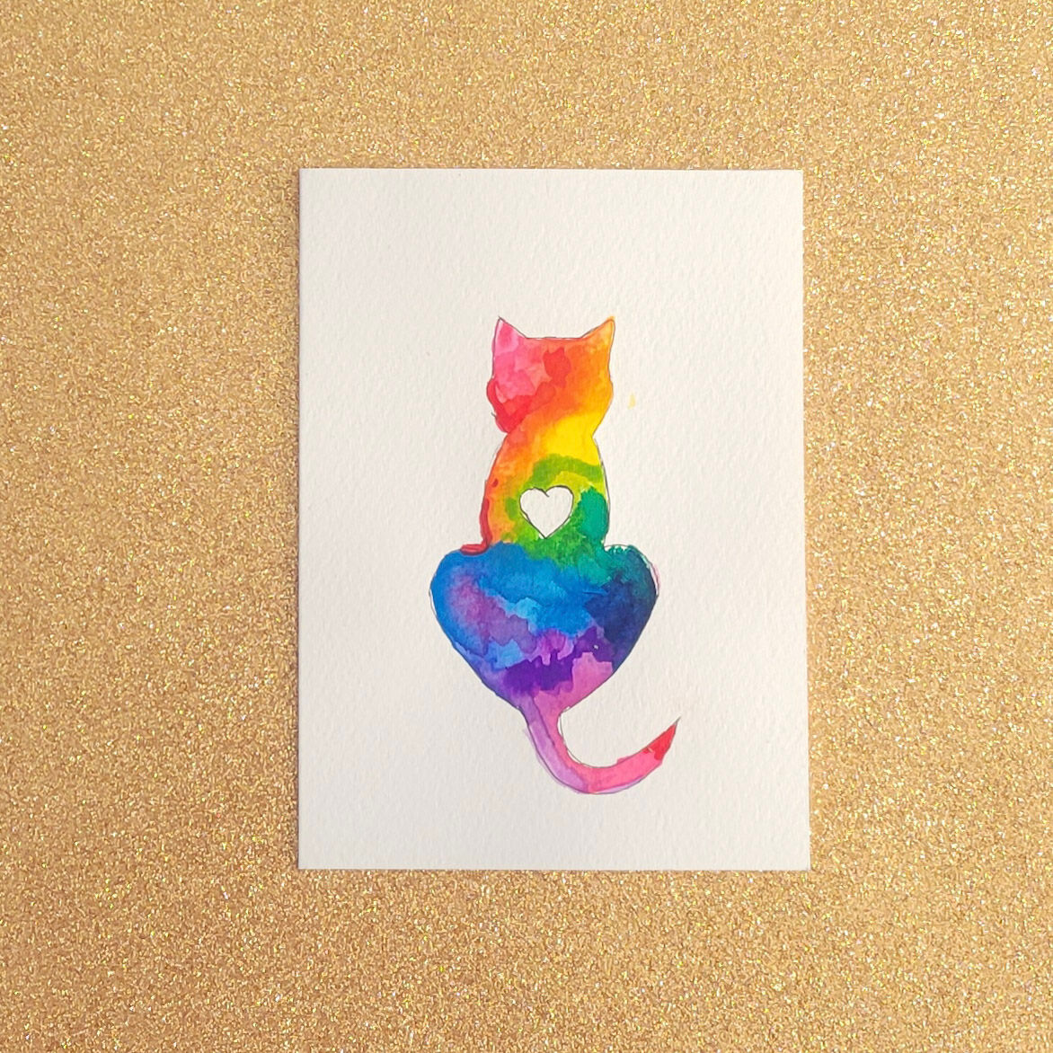 Rainbow Cat Card