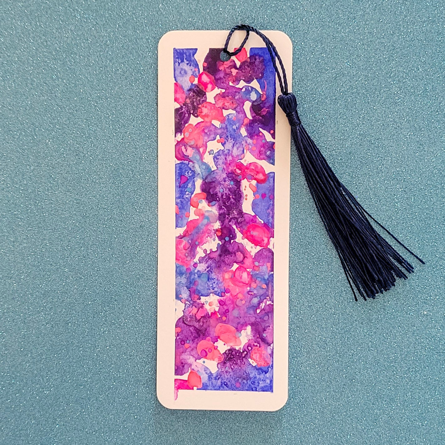 Subtle Bisexual Pride Flag Bookmark with Navy Tassel