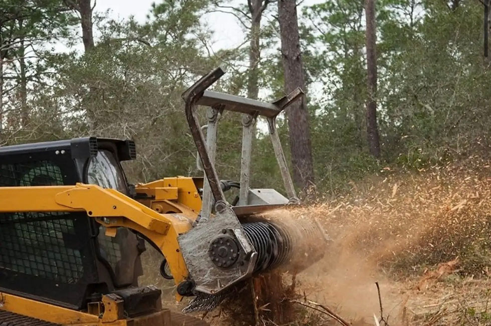 Forestry mulching machine in action