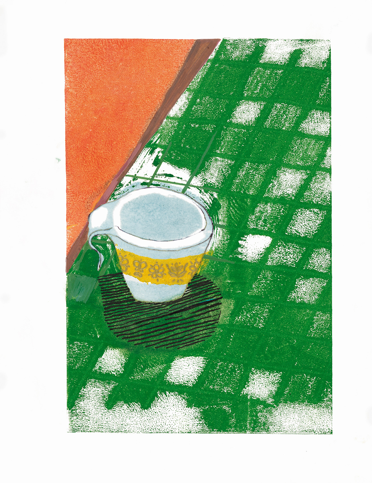 Original Stencil tracing Monotype Print
