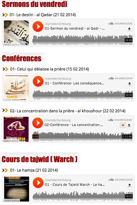 Les cours de l'Imam sont disponibles en audio!!!