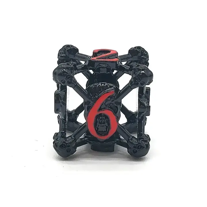 Thumbnail: Hollow Metal 7-Piece Set - Skull - Black Nickel w/ Red