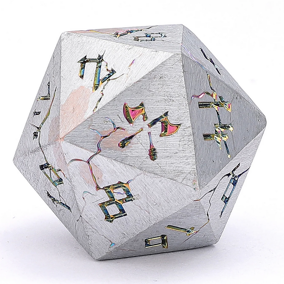 Thumbnail: Brushed Rainbow - Metal Barbarian RPG Dice Set