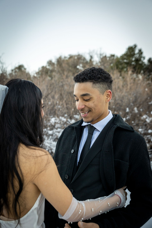 winter elopement at Garden of the Gods