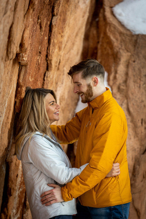 Winter Anniversary Couple Session at Garden of the Gods