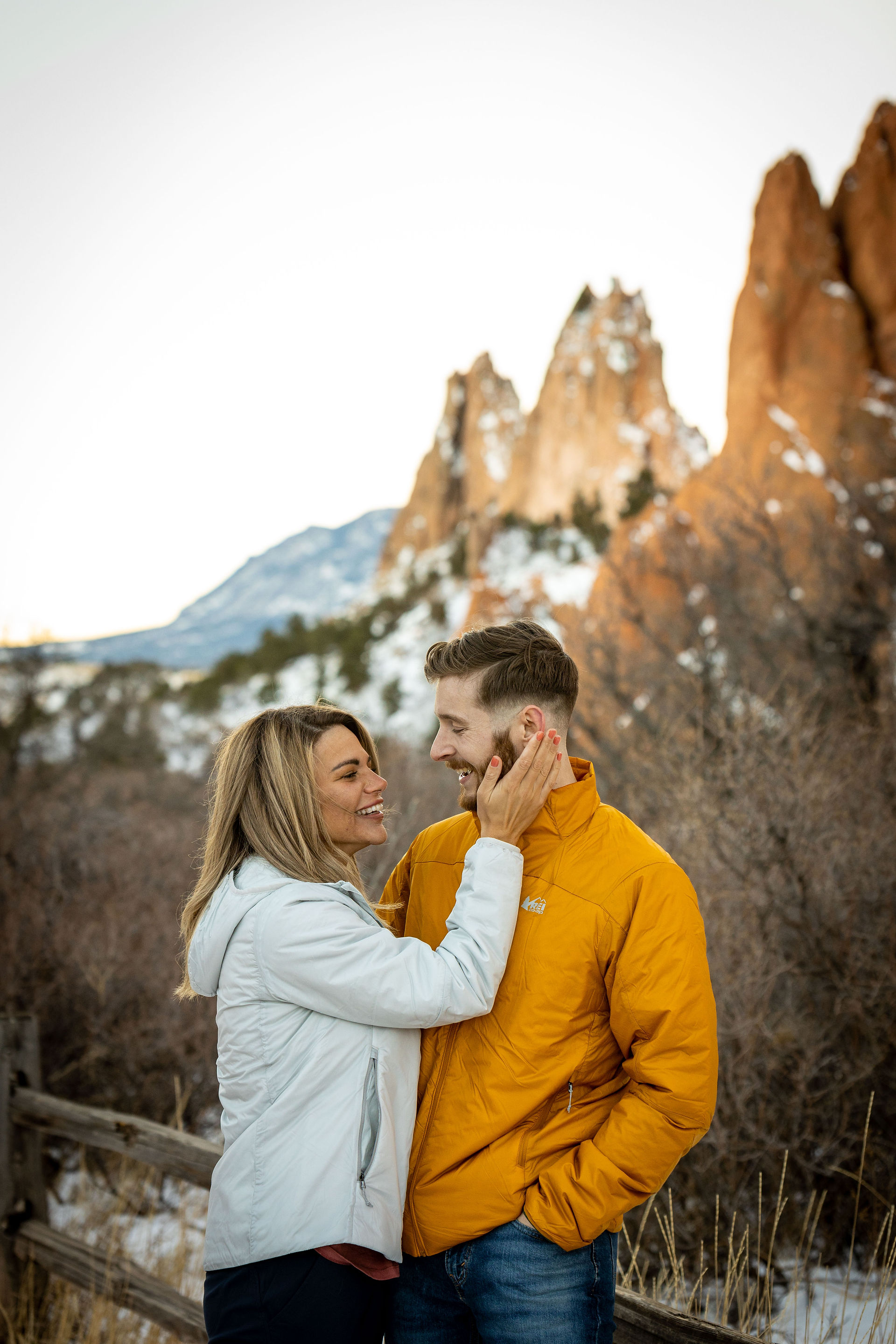 Winter Anniversary Couple Session at Garden of the Gods